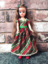 Dress for Pedigree Sindy Handmade Old Fashioned Christmas & Headband NO DOLL