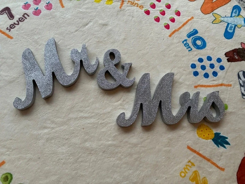 Silver glitter mrs wooden - glitter,