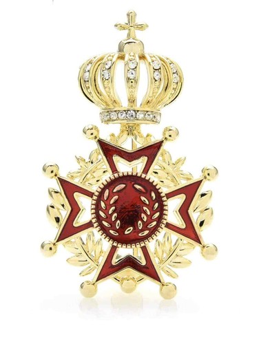 Jubilee crown brooch - , czech