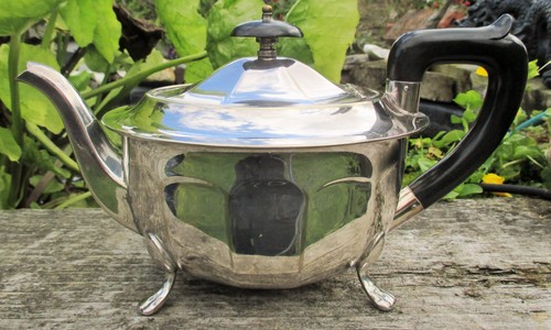 Art deco silver plate teapot - plate,