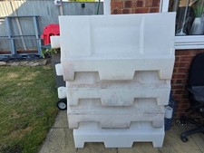 Water Filled Traffic Barrier White, Heavy Duty Temporary Road Safety Block