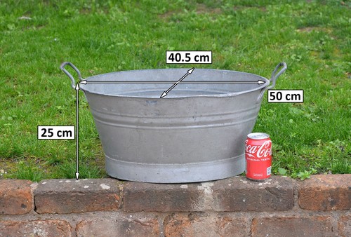 Old galvanised washing - washing, bowl