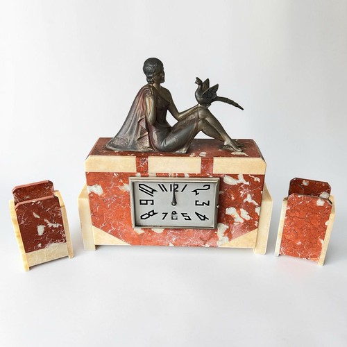 Art deco marble clock - art,