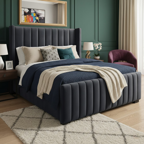 Ottoman storage bed winged - ottoman,
