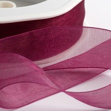 Organza Woven Edge Sheer Chiffon Wedding Crafts Ribbon - 1m Lengths & Full Reels