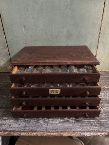 Antique vintage opticians oak - vintage,
