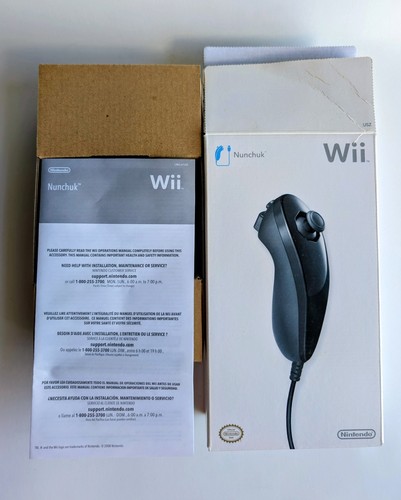 Wii black nunchuk - black,
