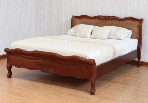 Double bed wooden - sleigh,