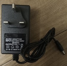 12V 3A AC-DC POWER SUPPLY CENTRE POSITIVE FREE UK DELIVERY