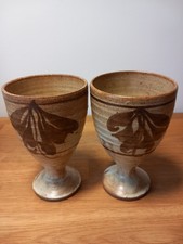 Set Of 2 Studio Pottery Wine