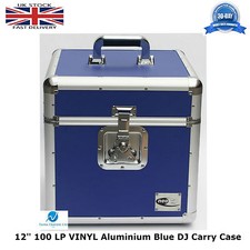 1 X NEO Aluminium Blue DJ Flight Case to Store 100 Vinyl LP 12" Records STRONG