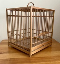 Vintage Wooden Small Square Bird Cage Decorative Mini Cage Bird Carrier