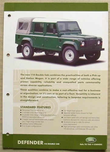 Land rover defender 110 - 110, double