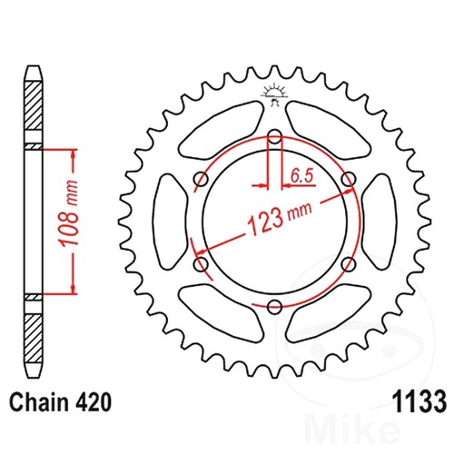 Rear sprocket 420 - 65, p