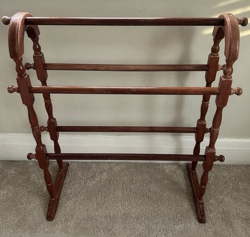 Vintage turned wooden towel - vintage,