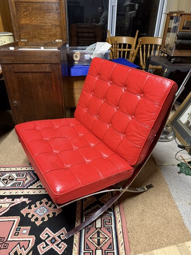Vintage red leather chrome - leather,
