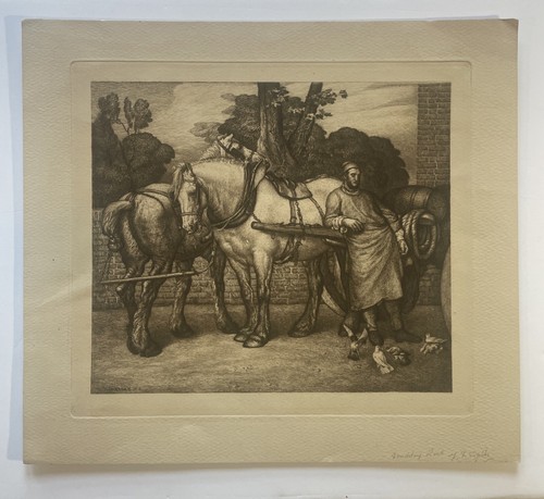 Antique etching george rhead - antique,