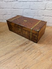 Antique 19thc Brass Bound Writing Slope Box