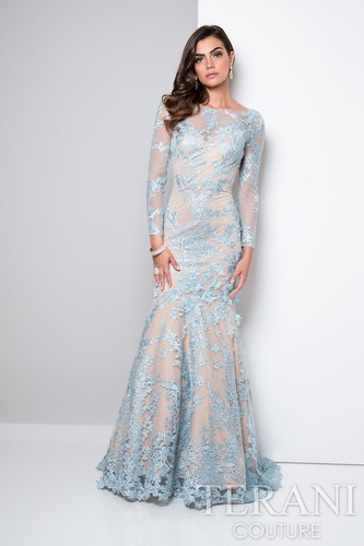 Terani couture blue nude - terani,