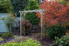 Wooden Garden Arch Flat Pergola Top Square Trellis Sides 210x213cm Free Delivery