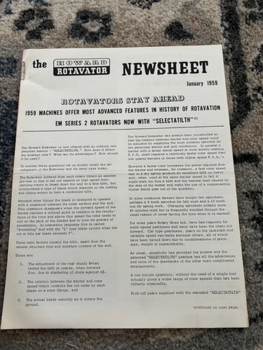 Howard rotavator newsheet - howard,