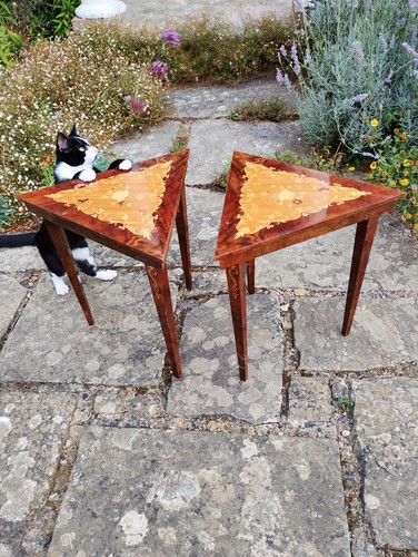 Pair vintage inlaid - pair,