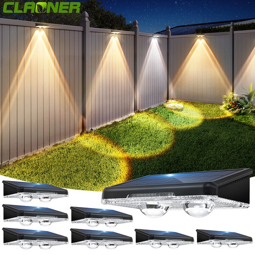 Led solar fence lights outdoor - fence,