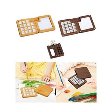 Portable Watercolor Palette Wood Gift for Painters Artists with Mixing Area for