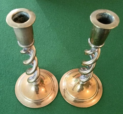 Vintage brass candlesticks - vintage,