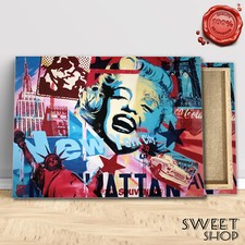 MARILYN MONROE NEW YORK POP ART QUADRO Stampa su tela Canvas MODERNO QUALITA'