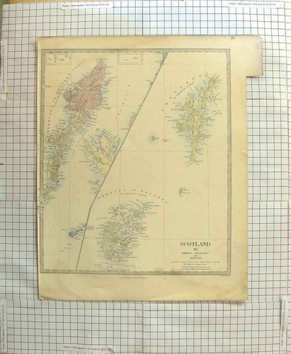 Original old antique print - old,