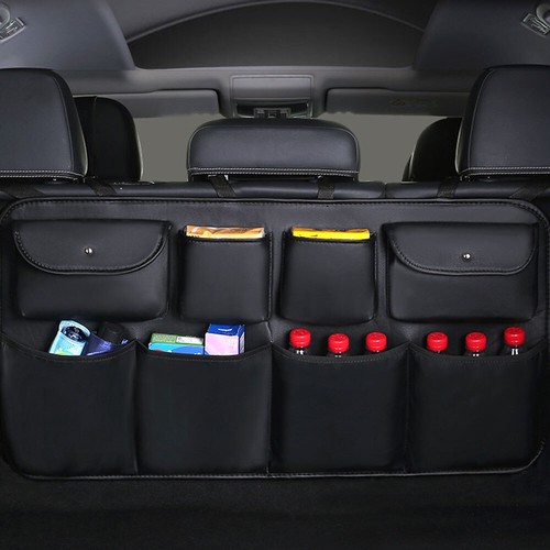 Leather car trunk organizer - leather,