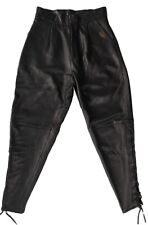 Richa Leather Trousers with Lace Up Motorcycle Pants Black Size 50 / L - New with Flaws