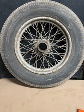 VINTAGE 17" 5.00 48 SPOKE WIRE WHEELS WITH TYRE