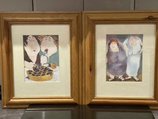 2 Erika Oller Framed Prints-WHEN BODY PARTS MIGRATE & IT’S ONLY FRUIT 32 x 27cm