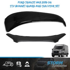 STX BONNET GUARD/ SHIELD & EXTERIOR SUN VISOR SET FOR FORD TRANSIT MK8 2019+ 