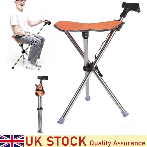 Folding walking stick - stick, seat