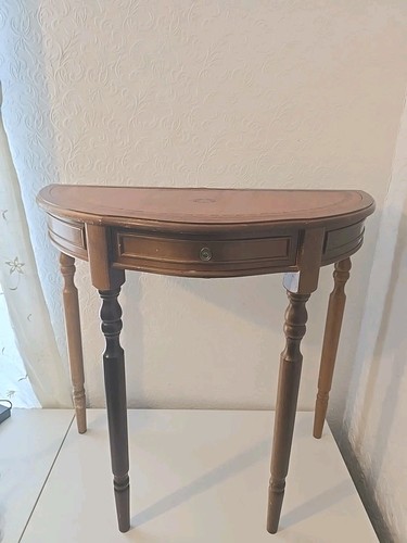 Leather top demilune - demilune, console