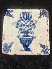 Antique Dutch Delft Blue Tile