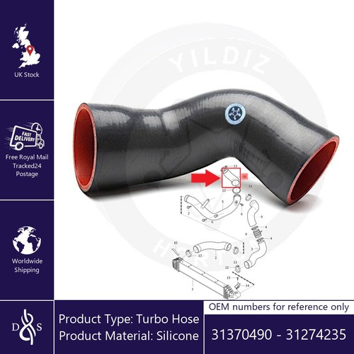 Turbo hose fits volvo s60 - s60, s80