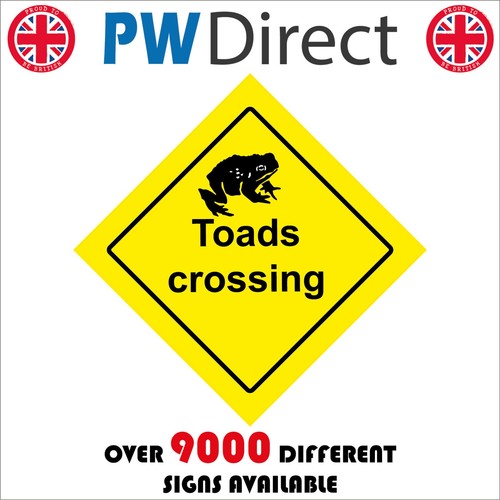 Sign toads crossing roads - toads,