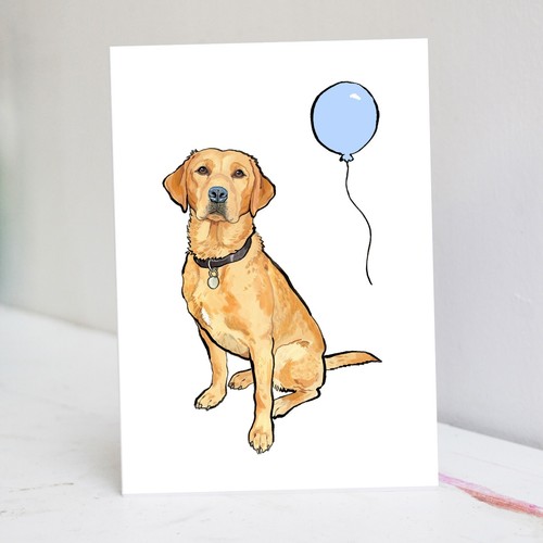 Fox red labrador birthday - birthday, card