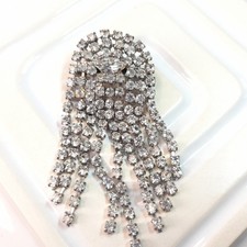 Vintage Rhinestone Waterfall Brooch Art Deco Style Diamante Jewelry
