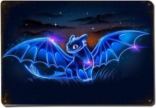 Toothless neon metal - toothless, tin