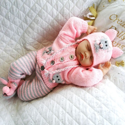 Baby reborn doll - &, knitting