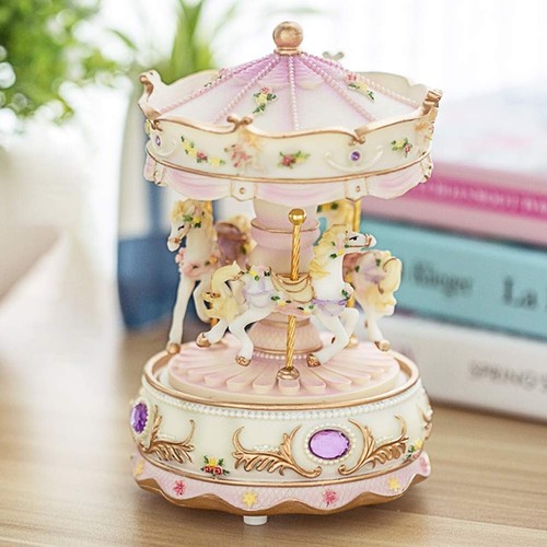 Carousel music box clockwork - music, box,