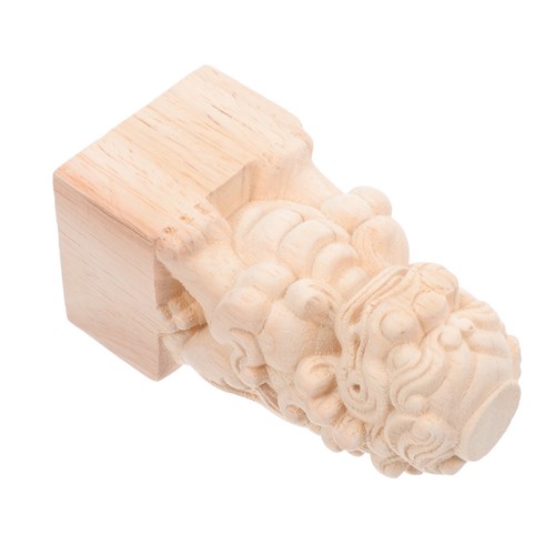Carved wooden lion finial - carved,