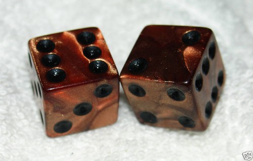 Copper metalic colored dice - metalic,