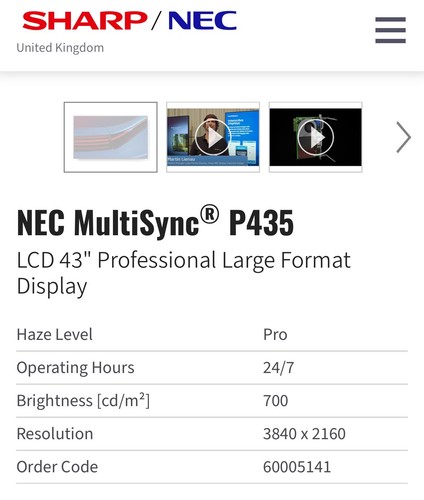 Nec p435 multi sync display - p435,