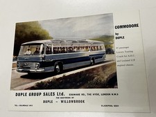 Duple Commodore Luxury Coach Brochure with Fold-Out Plan 1963 Ref 63/6/1161